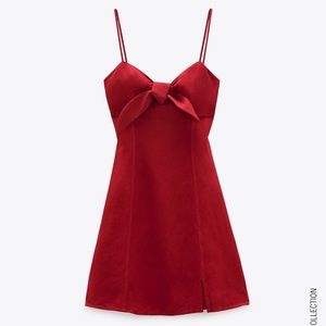 Zara Mini red dress with bow